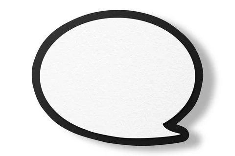 Black paper speech bubbles separated on white background Stock Illustration