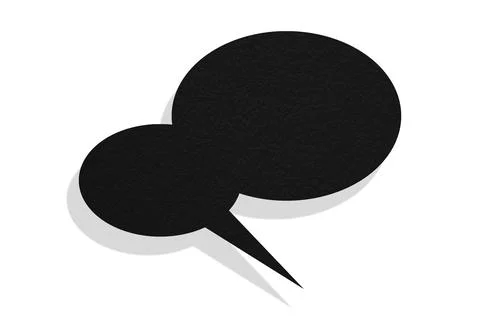Black paper speech bubbles separated on white background Stock Illustration