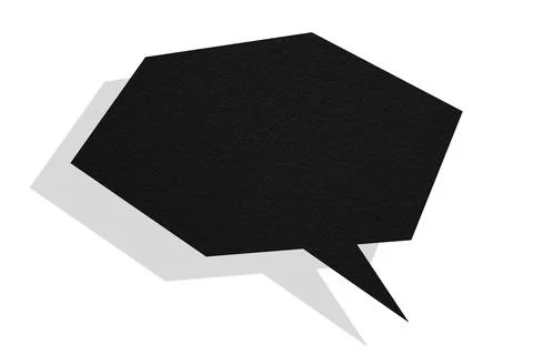 Black paper speech bubbles separated on white background Stock Illustration