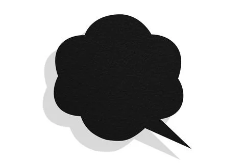 Black paper speech bubbles separated on white background Illustrazione stock