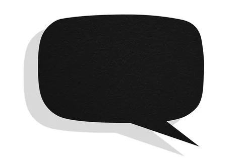 Black paper speech bubbles separated on white background Illustrazione stock
