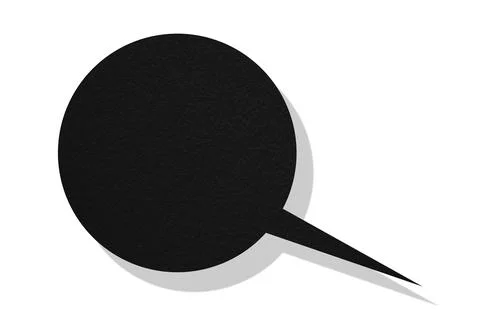 Black paper speech bubbles separated on white background Illustrazione stock