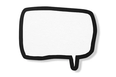Black paper speech bubbles separated on white background Illustrazione stock