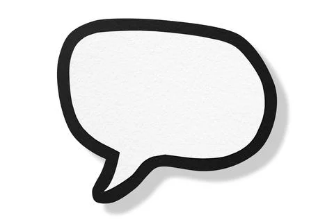 Black paper speech bubbles separated on white background Stock Illustration