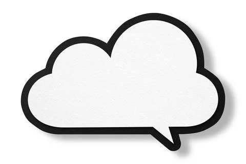 Black paper speech bubbles separated on white background Illustrazione stock