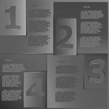 Black paper templates for progress or versions presentation eps1 Stock Illustration