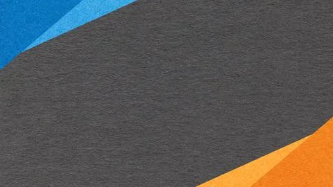 Black paper texture background with blue orange geometric corners gradient .. Stock Photos
