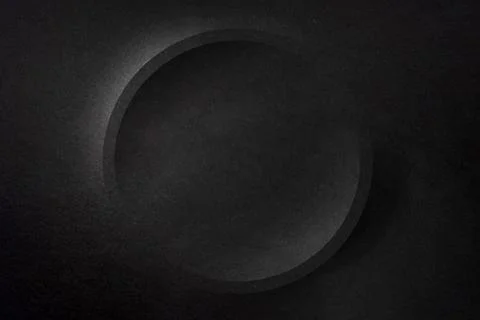 Black Paper Texture Background with Circle and Copy Space Stock Photos