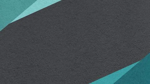 Black paper texture background with emerald, teal geometric corners gradien.. Stock Photos