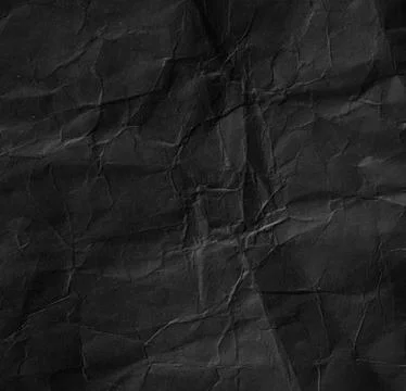 Black paper texture, a sheet of black wrinkled paper Stock Illustration