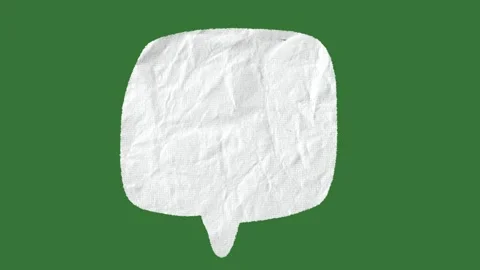 Black Paper Texture Speech Bubbles with White Outline on Green Screen Stock Footage 330467289