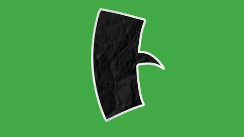 Black Paper Texture Speech Bubbles with White Outline on Green Screen Stock Footage 330467542