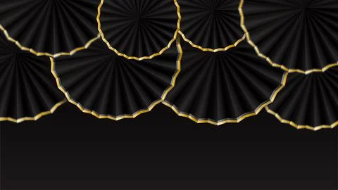 Black paper umbrellas abstract vector background for template Stock Illustration
