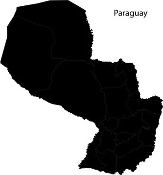 Black paraguay map Stock Illustration