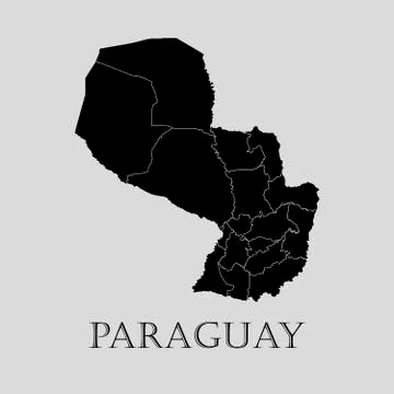 Black Paraguay map - vector illustration Stock Illustration