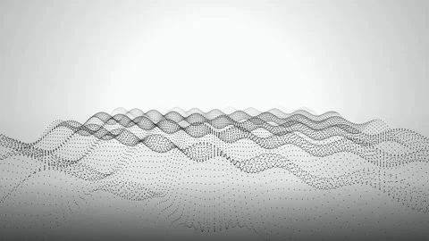 Black particle grid undulates in a seamless loop Stock Footage 341401648