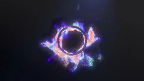 Black particles explode into a vibrant glow, perfect for a 4K logo background Stock Footage 202606337