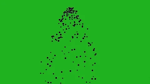 Black particles fountain motion graphics with green screen background Stock Footage 153347876