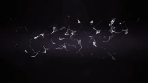 Black particles moving chaotically on a dark purple background. Stock Footage 131101222