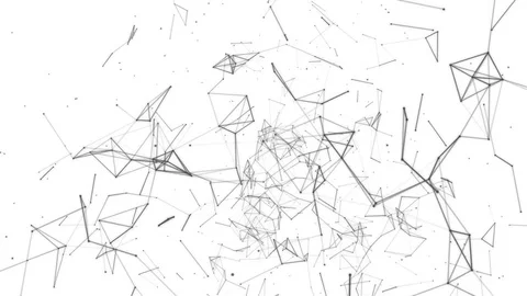 Black particles slowly moving on a white background. 3d rendering. computer grap Stock Footage 83400733