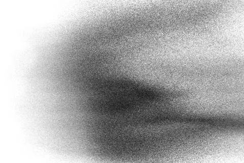 Black particles splattered on white background. Black powder dust splashing. Stock Photos