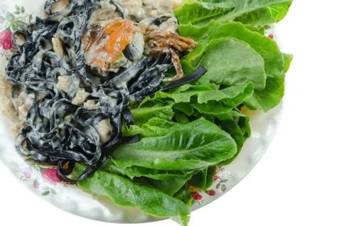 Black pasta Stock Photos