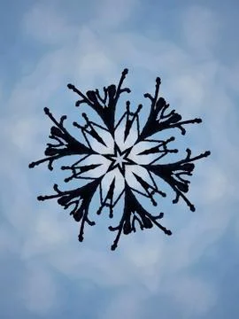 Black pattern on a background of blue sky Foto stock