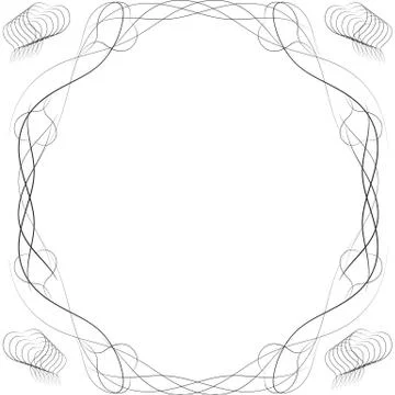 Black pattern, frame with hearts Stock Illustration