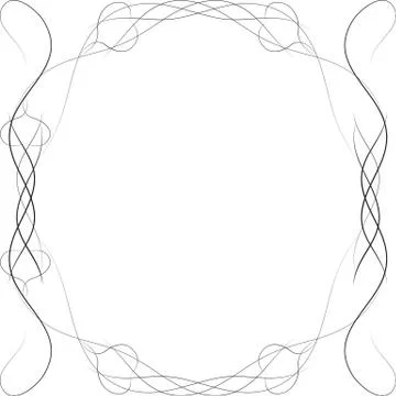 Black pattern, frame with hearts Stock Illustration