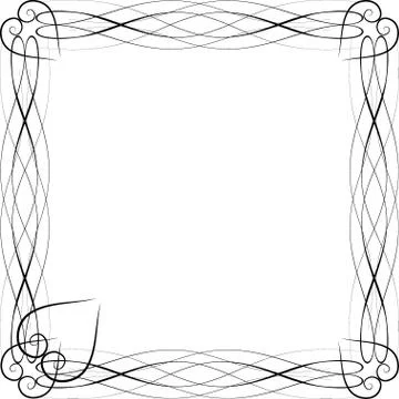 Black pattern, frame with hearts Illustration