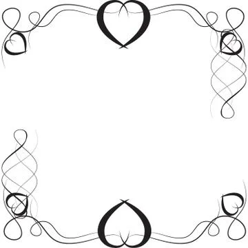Black pattern, frame with hearts Stock-Illustration