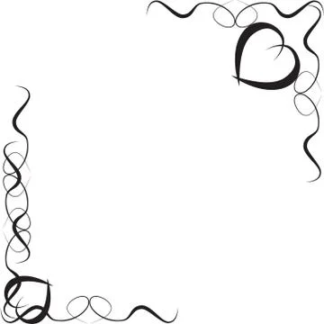 Black pattern, frame with hearts Stock Illustration