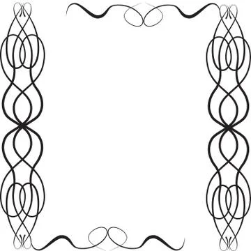 Black pattern, frame with hearts Stock Illustration