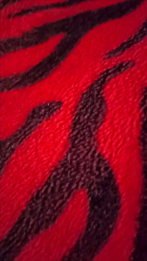Black pattern on red cloth Stock Footage 293902787
