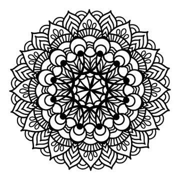 Black Pattern Vector flower Mandala. 스톡 일러스트
