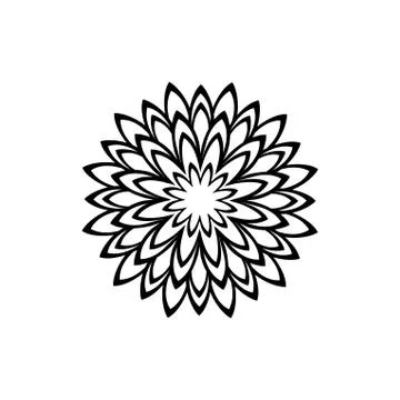 Black Pattern Vector flower Mandala. Illustrazione stock