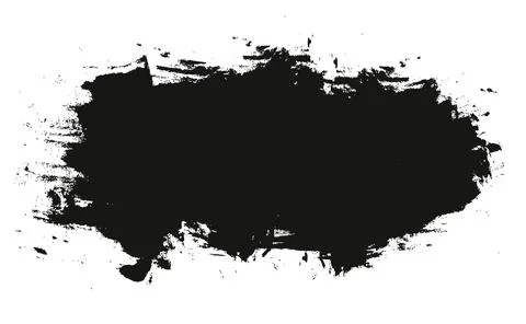 Black pattern, watercolor brush texture, grunge style. Copy space Stock Illustration