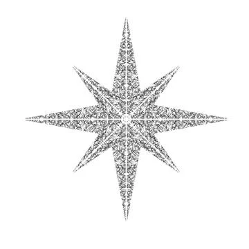 Black pattern windrose Stock Illustration