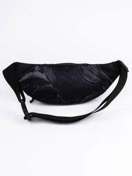 Black patterned waist bag side view Stock Photos