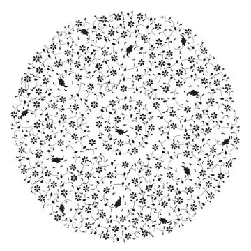 Black patterns collected in a circle on a white background - Vector Stock Illustration