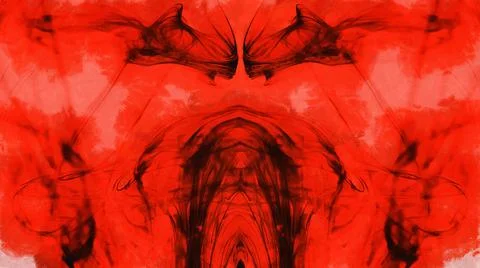 Black patterns of smoke on a red background Stock Illustration