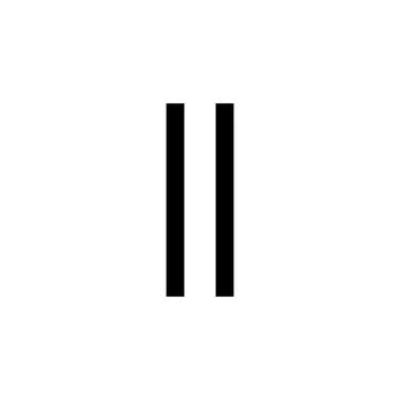 Black pause button symbol isolated on a transparent background Stock Illustration