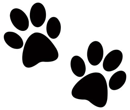 Black paw print Stock Illustration