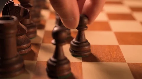 Black pawn first move chess match 스톡 동영상 116270259