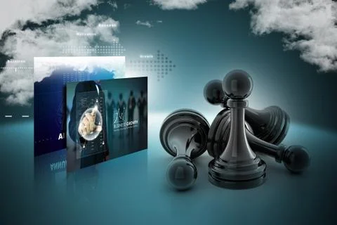 Black pawn Stock Illustration