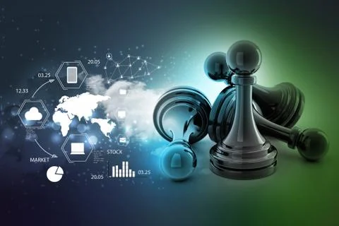 Black pawn isolated Stock Illustration