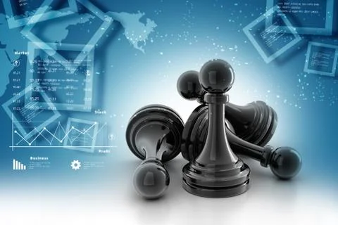 Black pawn isolated Stock Illustration