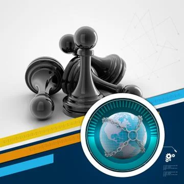 Black pawn isolated Stock Illustration