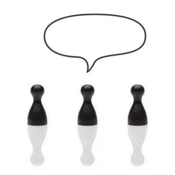 Black pawns empty text balloon Stock Photos