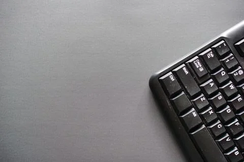 Black PC Computer Keyboard Top View Stock Photos